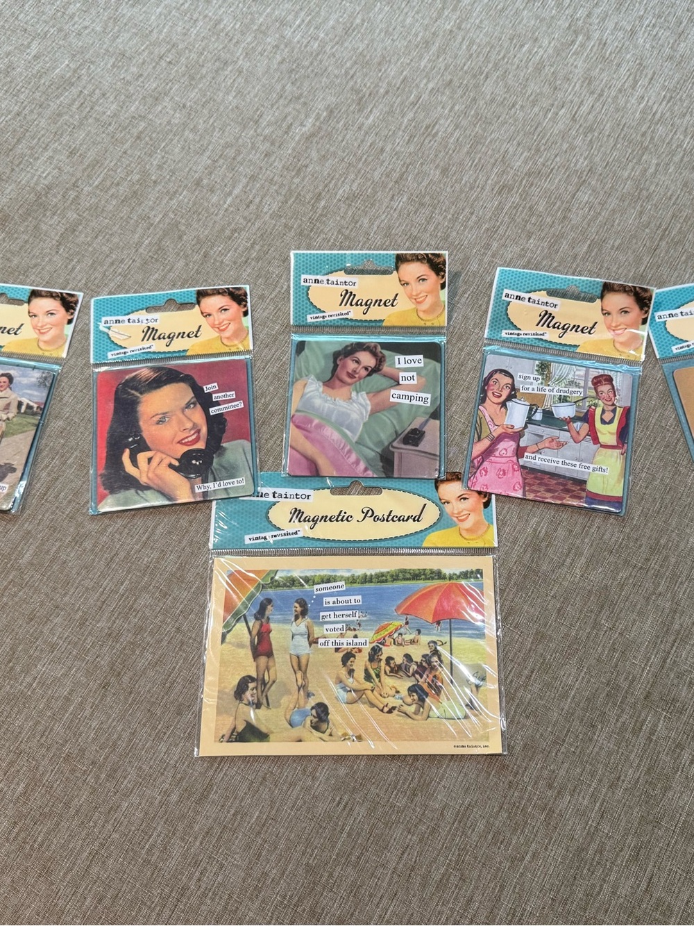 Anne Taintor Vintage Revisited Magnetic Postcard & Square Magnets